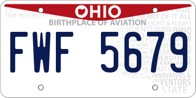 OH license plate FWF5679