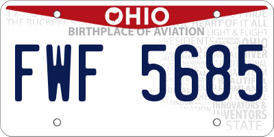 OH license plate FWF5685