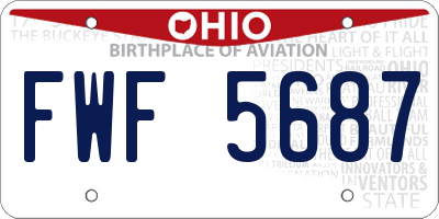OH license plate FWF5687