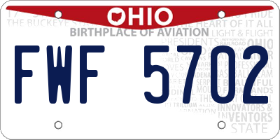 OH license plate FWF5702