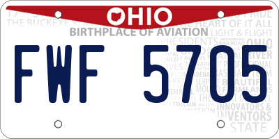 OH license plate FWF5705