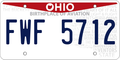 OH license plate FWF5712