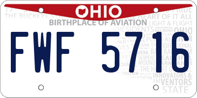 OH license plate FWF5716