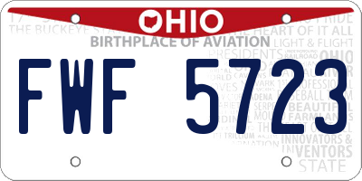 OH license plate FWF5723