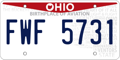 OH license plate FWF5731