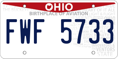 OH license plate FWF5733