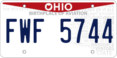 OH license plate FWF5744