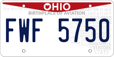 OH license plate FWF5750