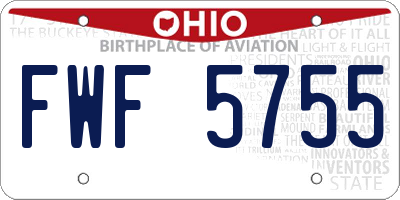 OH license plate FWF5755