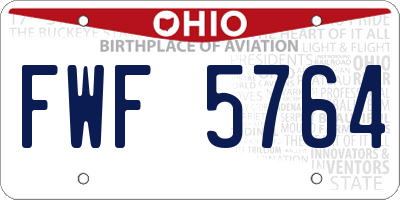 OH license plate FWF5764