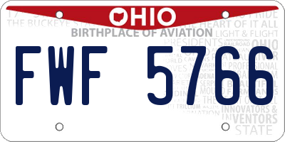 OH license plate FWF5766
