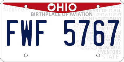 OH license plate FWF5767