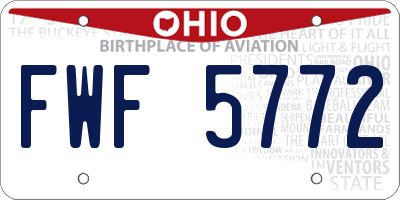 OH license plate FWF5772