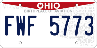 OH license plate FWF5773