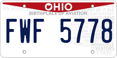OH license plate FWF5778