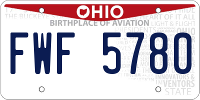 OH license plate FWF5780