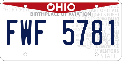 OH license plate FWF5781