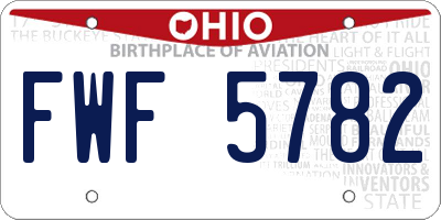 OH license plate FWF5782