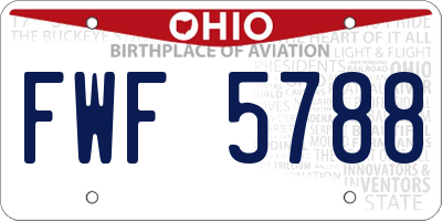 OH license plate FWF5788