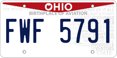 OH license plate FWF5791