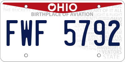 OH license plate FWF5792