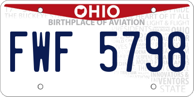 OH license plate FWF5798