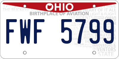 OH license plate FWF5799