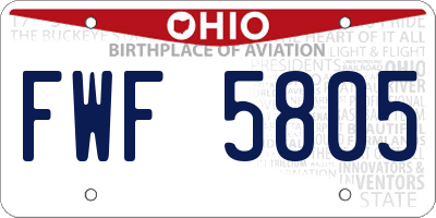 OH license plate FWF5805