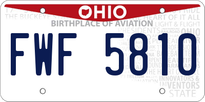 OH license plate FWF5810