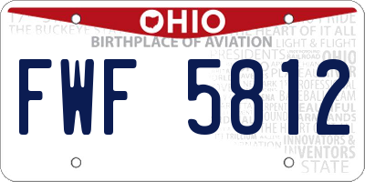 OH license plate FWF5812