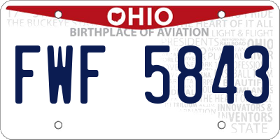 OH license plate FWF5843