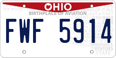 OH license plate FWF5914