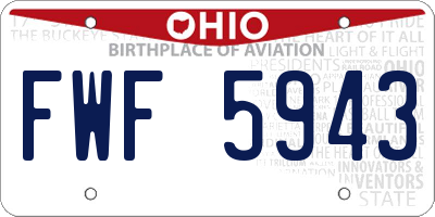OH license plate FWF5943