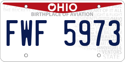 OH license plate FWF5973