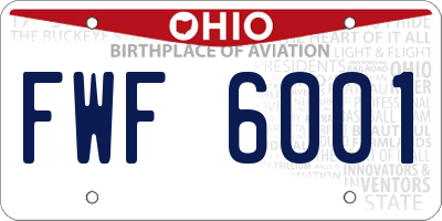 OH license plate FWF6001