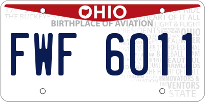 OH license plate FWF6011