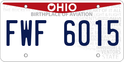 OH license plate FWF6015