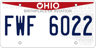 OH license plate FWF6022