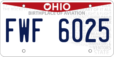 OH license plate FWF6025