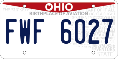 OH license plate FWF6027