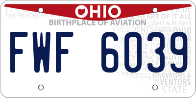 OH license plate FWF6039