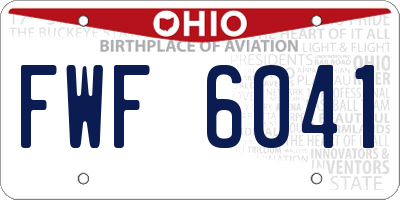 OH license plate FWF6041