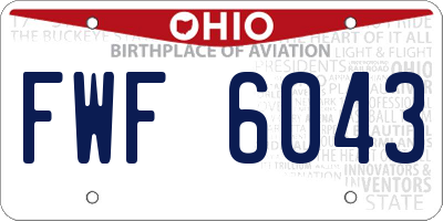 OH license plate FWF6043