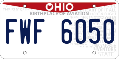 OH license plate FWF6050
