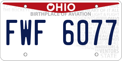 OH license plate FWF6077