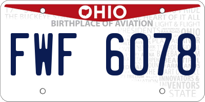 OH license plate FWF6078
