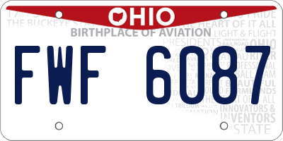 OH license plate FWF6087