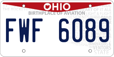 OH license plate FWF6089