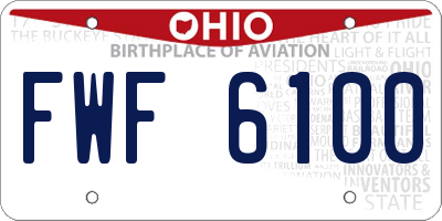 OH license plate FWF6100