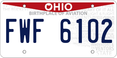 OH license plate FWF6102